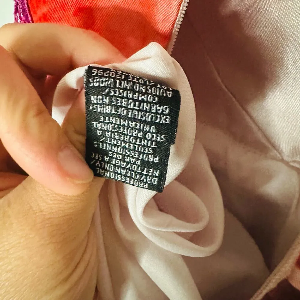 ML MONIQUE LHUILLIER Pink White Floral V - Image 9