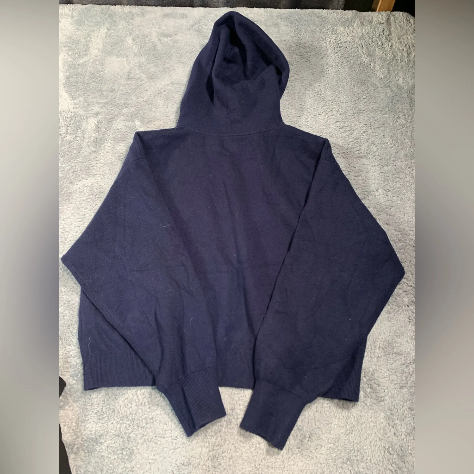 Maeve Anthropologie knit Navy Blue hooded sweater - Image 9