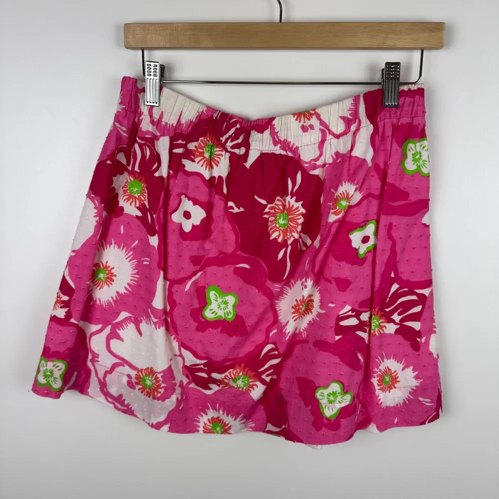Lilly Pulitzer Womens Floral Mini Skirt‎ Sz XS Pockets Lined Cotton Pink White - Image 4