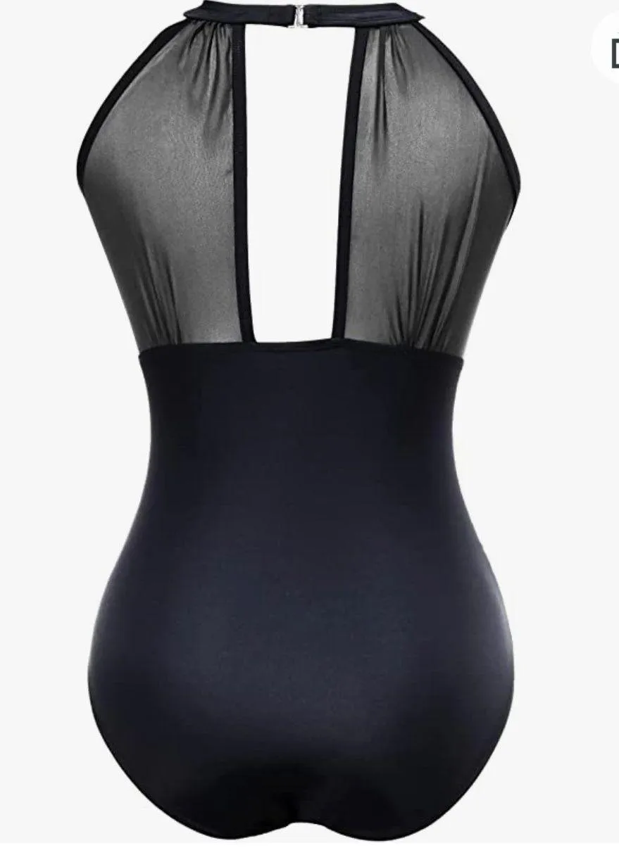 I2CRAZY Womens  Swimsuits Mesh V Neck Monokini Bathing Suits Tummy Control Swimwear - Image 5