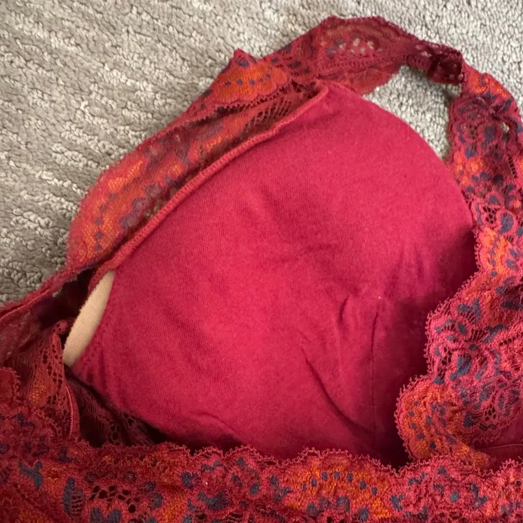 Gilligan & O’ Malley Red Orange Lace Racerback Bralette XL - Image 4