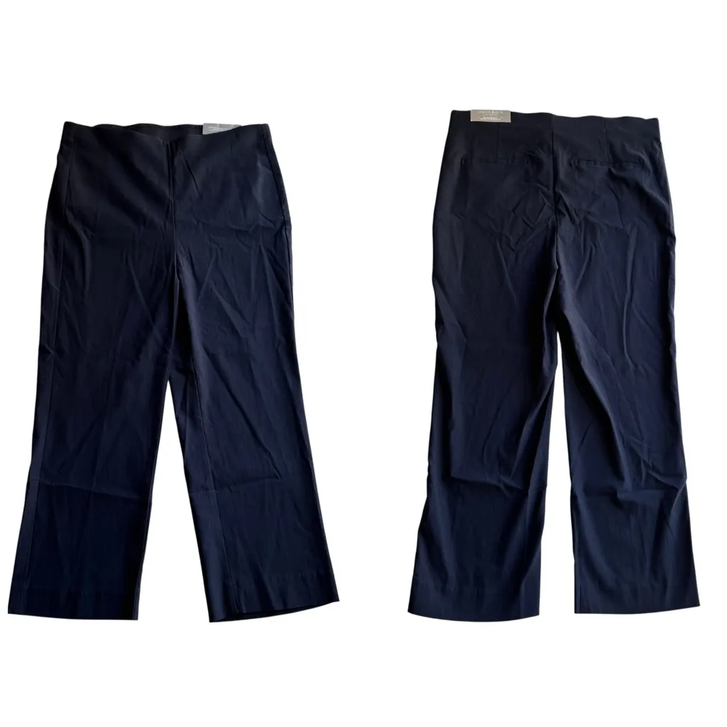 Chicos So Slimming Brigitte Straight Leg Ankle Cropped Pant Navy Blue Size 10 - Image 9
