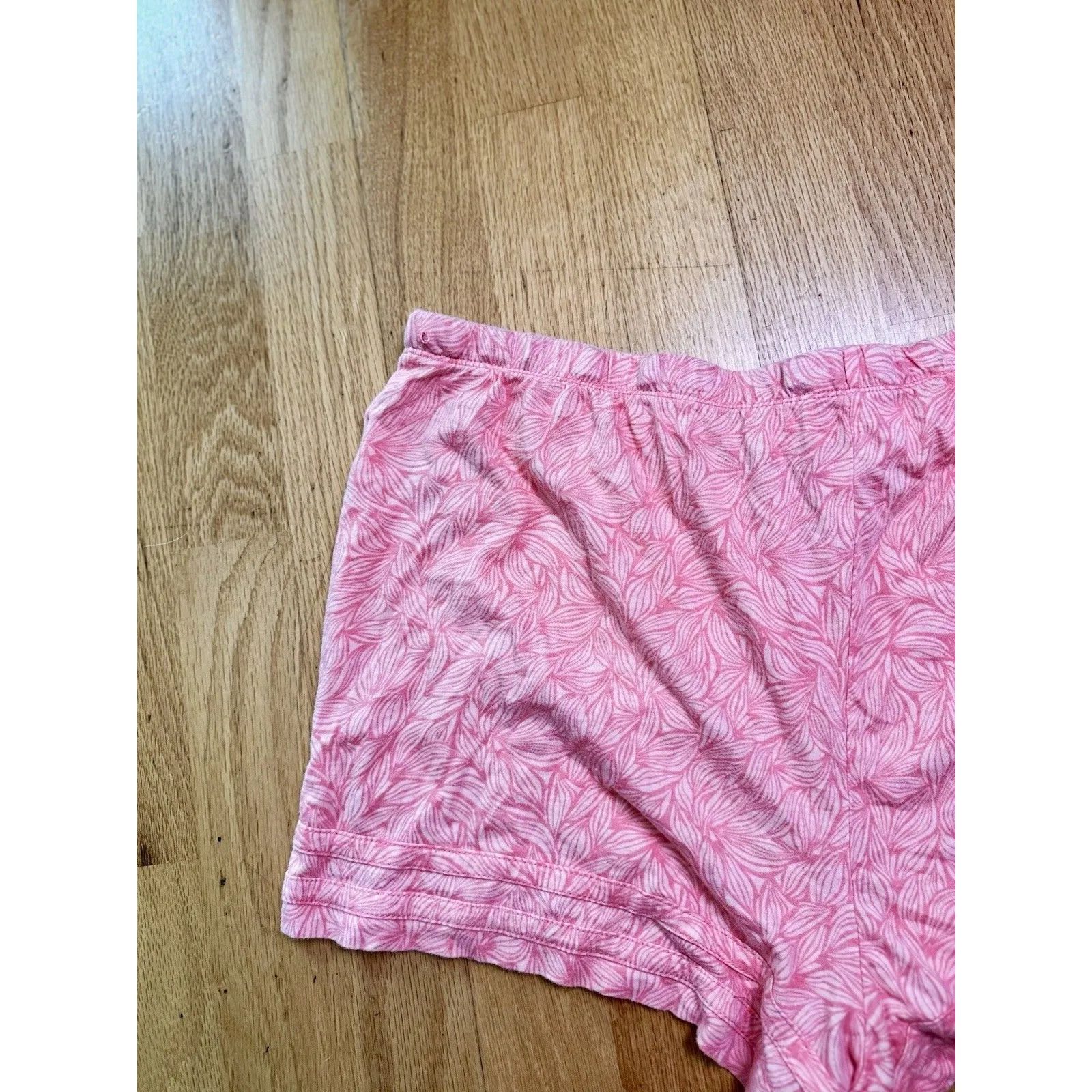 Nautica Women’s Floral Elastic Drawstring Cotton Summer Shorts Pink Size XL - Image 11