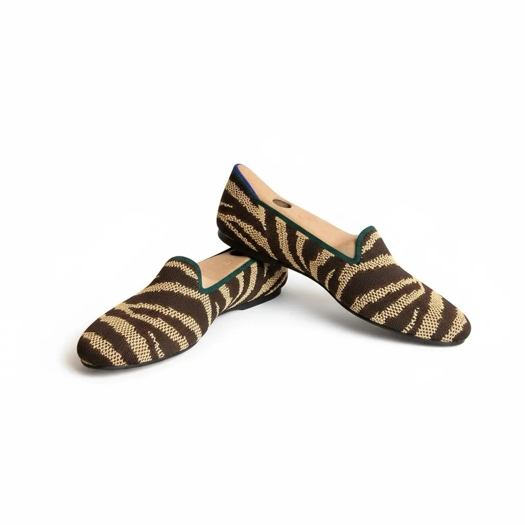 Rothy's Loafer Brown Gold Stripe Women's Shoes Flats Slip Ons Size 8 New NWOB - Image 4