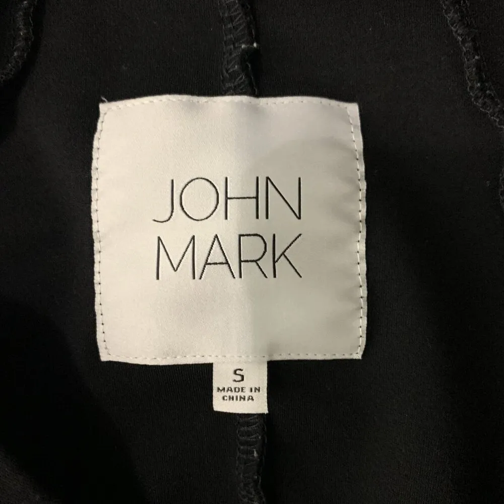 John Mark Jacket Small Black Zip Up Blazer Classic Career Chic Stretch - Image 6