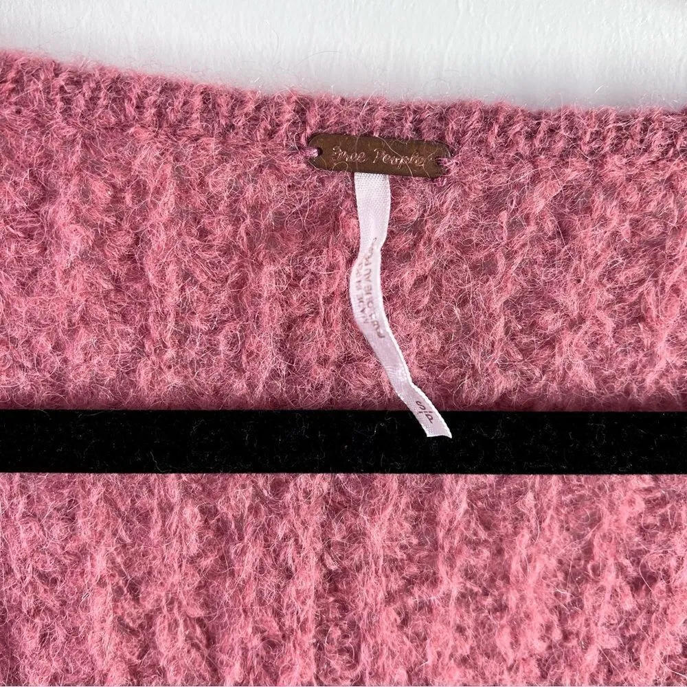 Free people moonbeam‎ sweater pink alpaca boxy oversized - Image 5