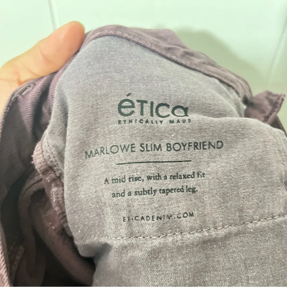 Etica Jeans Marlowe Slim Boyfriend Womens Ankle Pants Purple Size 27 - Image 8