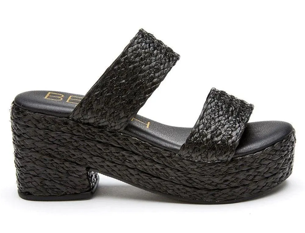 Matisse Beach Woven Platform Wedge Sandals Shoes Size US Womens 10 Black - Image 12