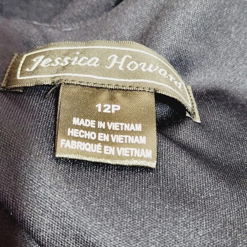 JESSICA Howard Navy Mini Fit & Flare Dress with Bow Design Back Petite Size: 12P - Image 12