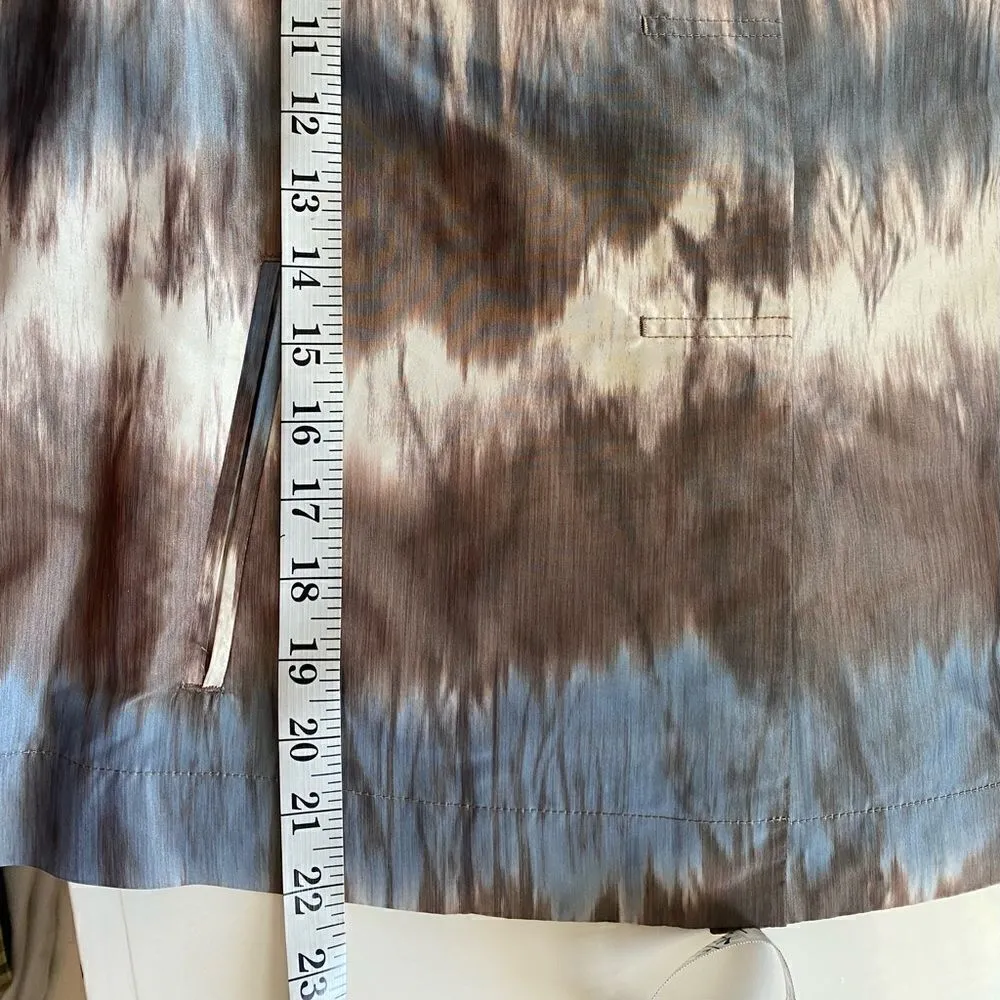 Chico's Ikat Tie Dye Blue Bron Lightweight Cropped Blazer Size 8 - Image 8