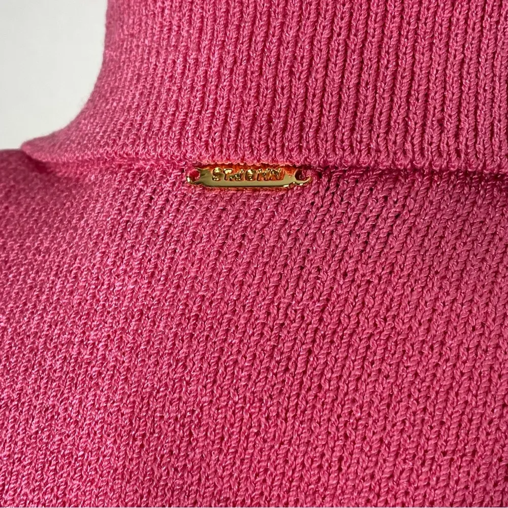 St. John Sport Hot Pink Barbiecore Santana Knit Blazer Cardigan Wool Blend - Image 6