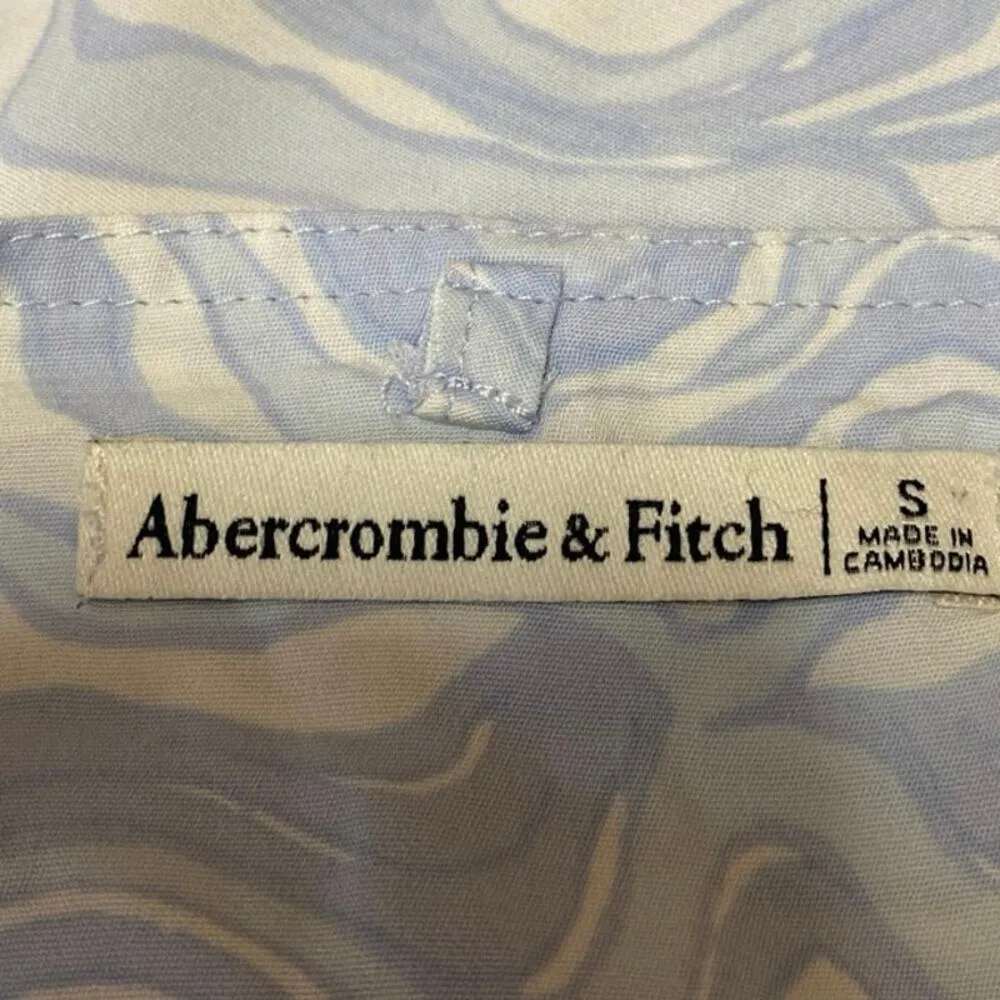 Abercrombie & Fitch Blue Marble Sleeveless Tie Back Bandeau Crop Tube Top Size S - Image 4