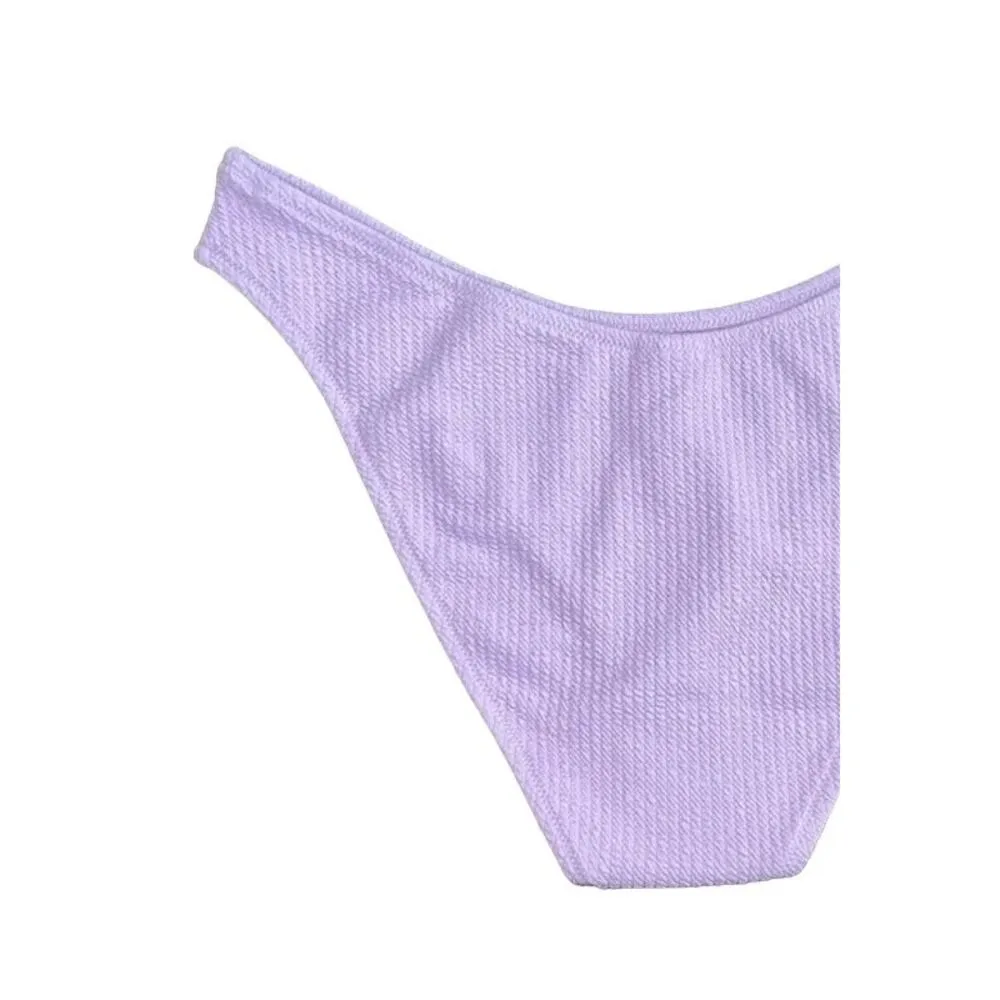 NWT J. Crew Textured Jacquard Curved Waist Cheeky Bikini Bottom L Dusty Mauve - Image 9