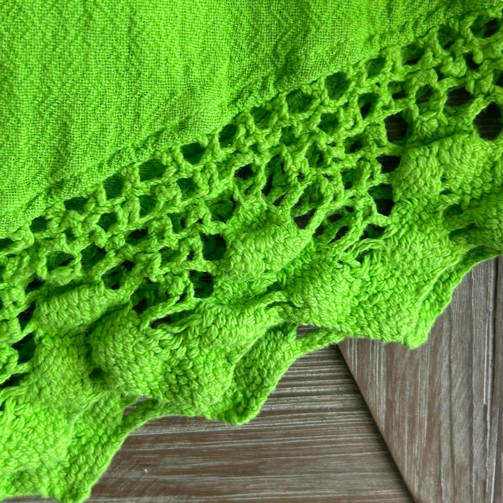 NWT Manta Del Lago Cotton Top Sz Small Green 3/4 Sleeve Pointed Hem - Image 3