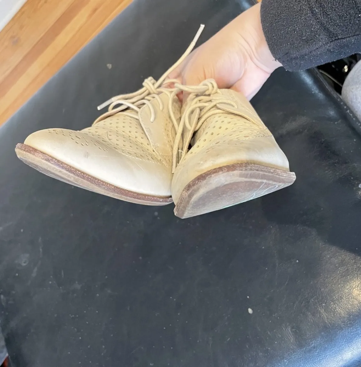 Madewell ✈️Leather Coastal Cottage Oxford Tomboy Perforated tie cutout Breathable preppy shoes - Image 5