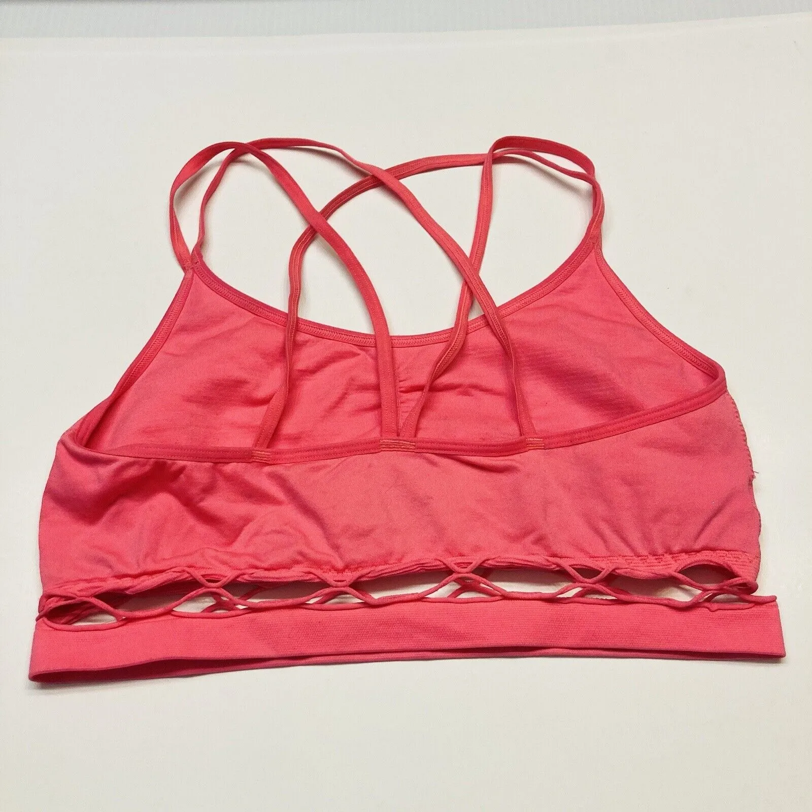 Victoria's Secret Pink Bralette Bra Lattice Band Strappy Back Unlined‎ Sz Small - Image 4