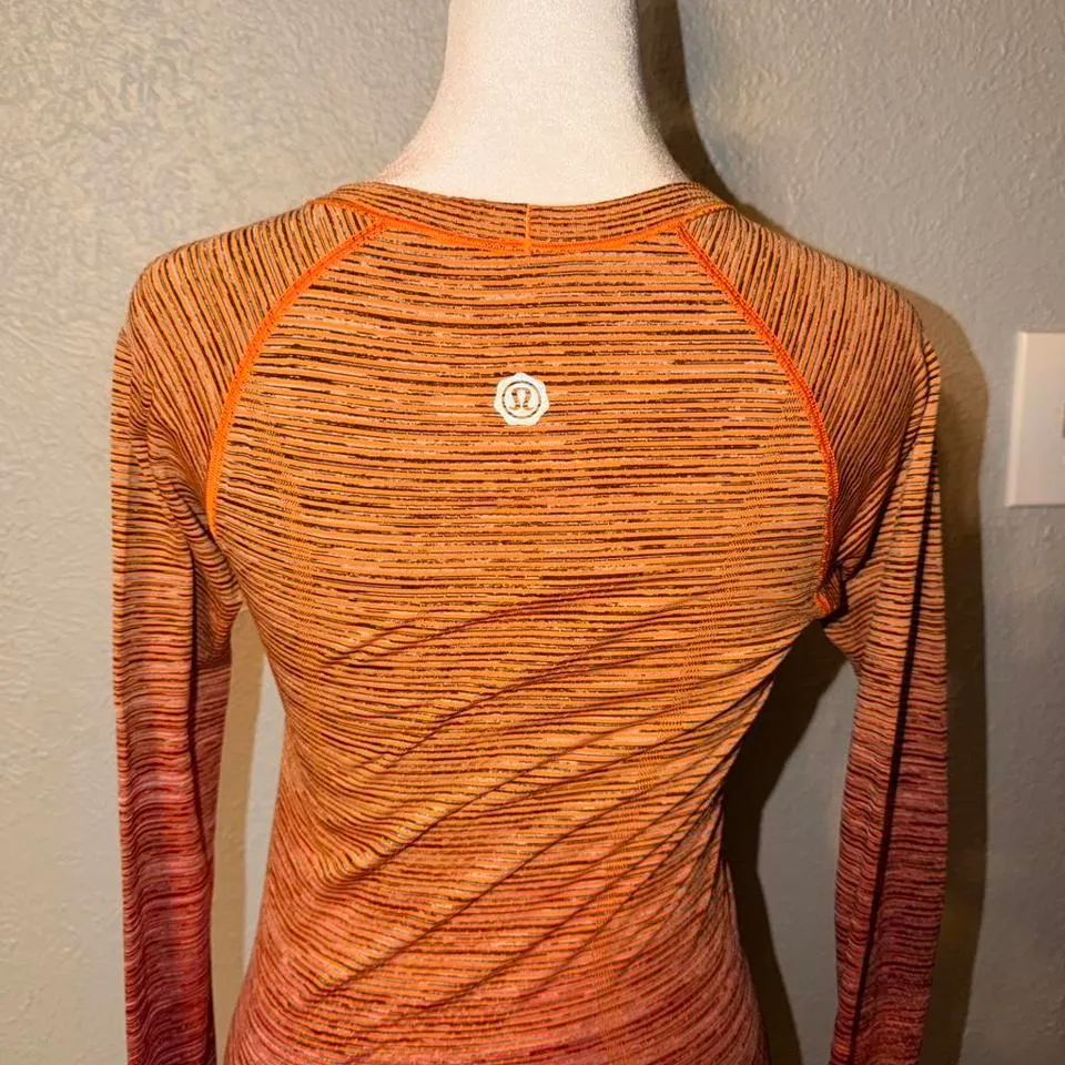 RARE HARD TO FINDLululemon Swiftly Tech Long Sleeve Crew Vivid Amber Size 4 NWOT - Image 2