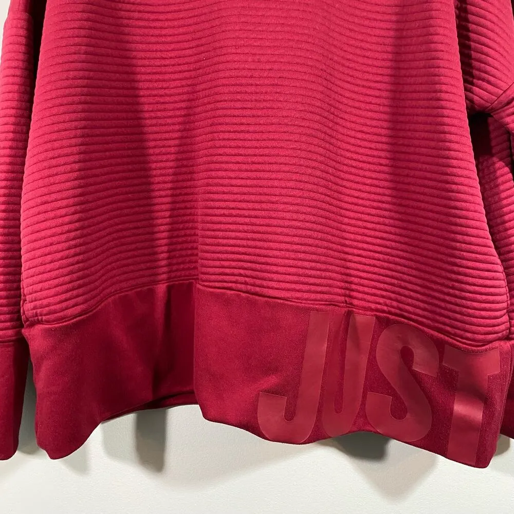Nike Dry Women's Red Training Double Knit Pullover Sweatshirt Size XL AH8982-618 - Image 7