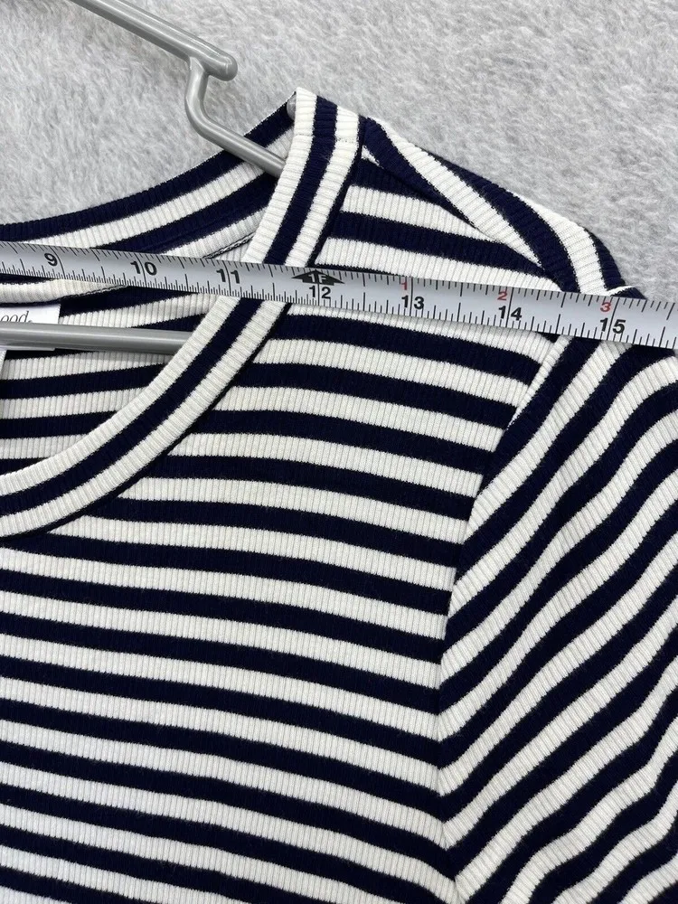 Motherhood T Shirt Dress Striped Blue White Short Sleeve Midi Size Large - Image 7