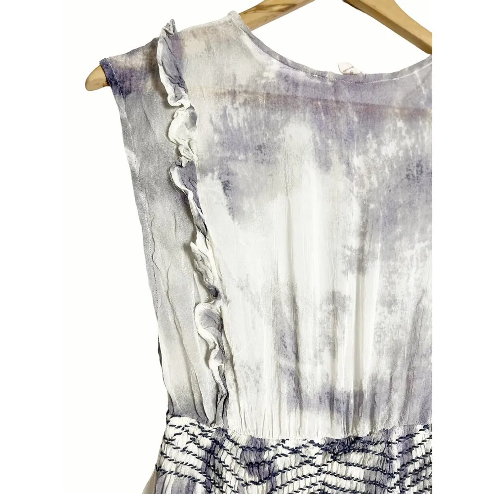 Chelsea & Violet Purple Ruffle Abstract Boho Midi Dress Size S - Image 5