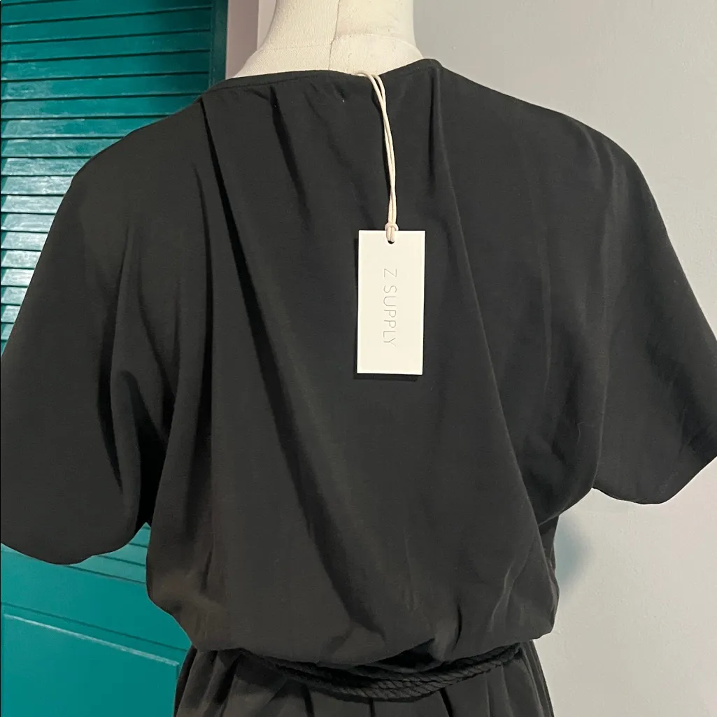 Revolve NWT Z SUPPLY Maryn Wrap Midi Dress – Black  XS V-Neck & Rope Belt - Image 7