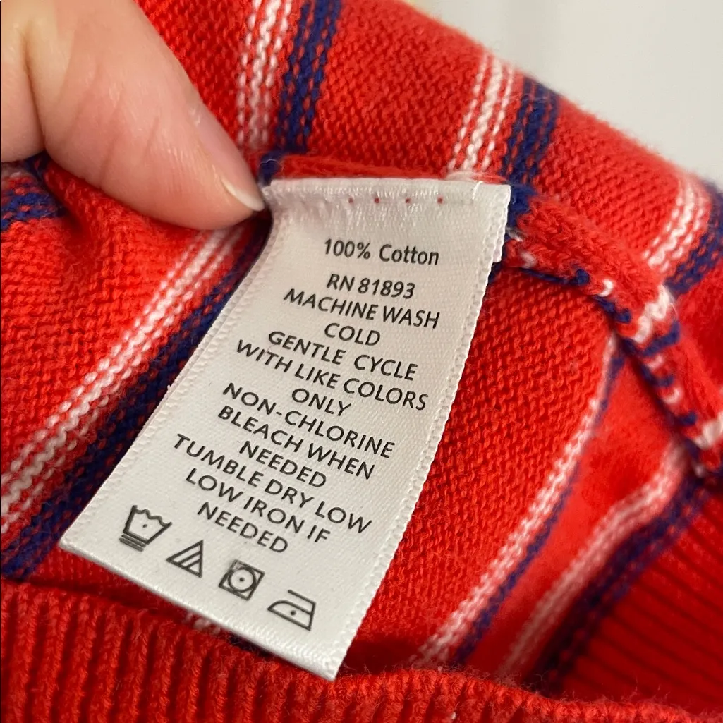 Liz Claiborne Striped V-Neck Cardigan Sweater Size Small - Image 4