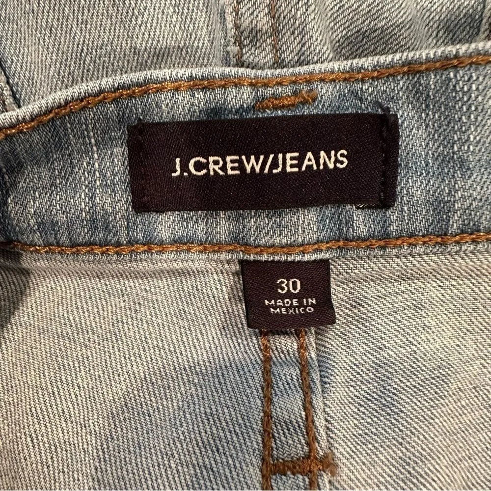 J. Crew High Rise Button Fly Frayed Denim Short Womens 30 Light Wash Boho Hippie - Image 7