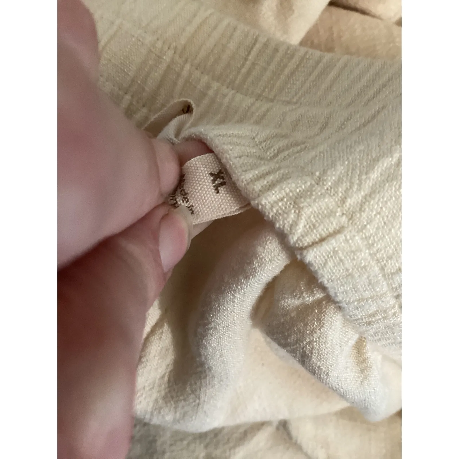 Soft Surroundings Cream Wide Leg Beaded Trim Lounge Pants XL - Image 5