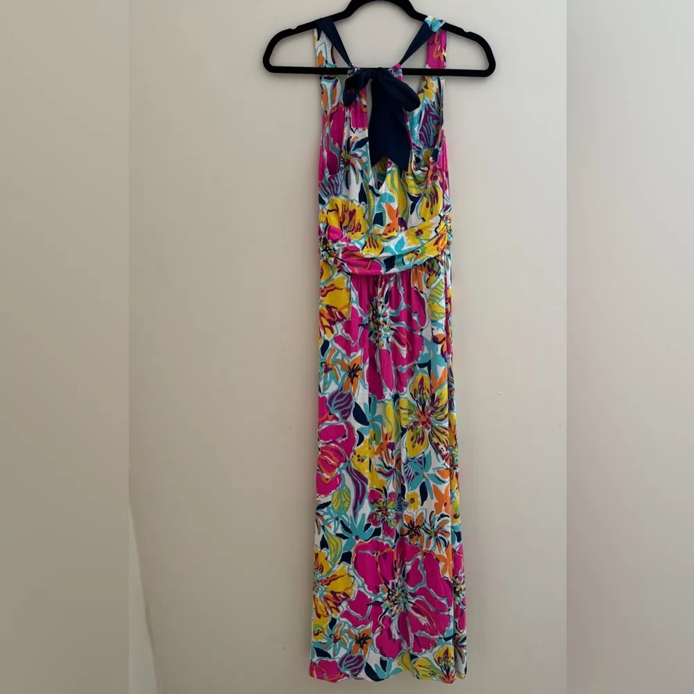 Lilly Pulitzer Amanda Besame Mucho Floral Halter Maxi Dress Size Small Vacation - Image 5