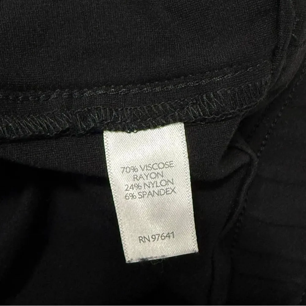 J. Jill Ponte Knit Leggings Black Pant Faux Leather Side Seam Pull On Size M P - Image 14