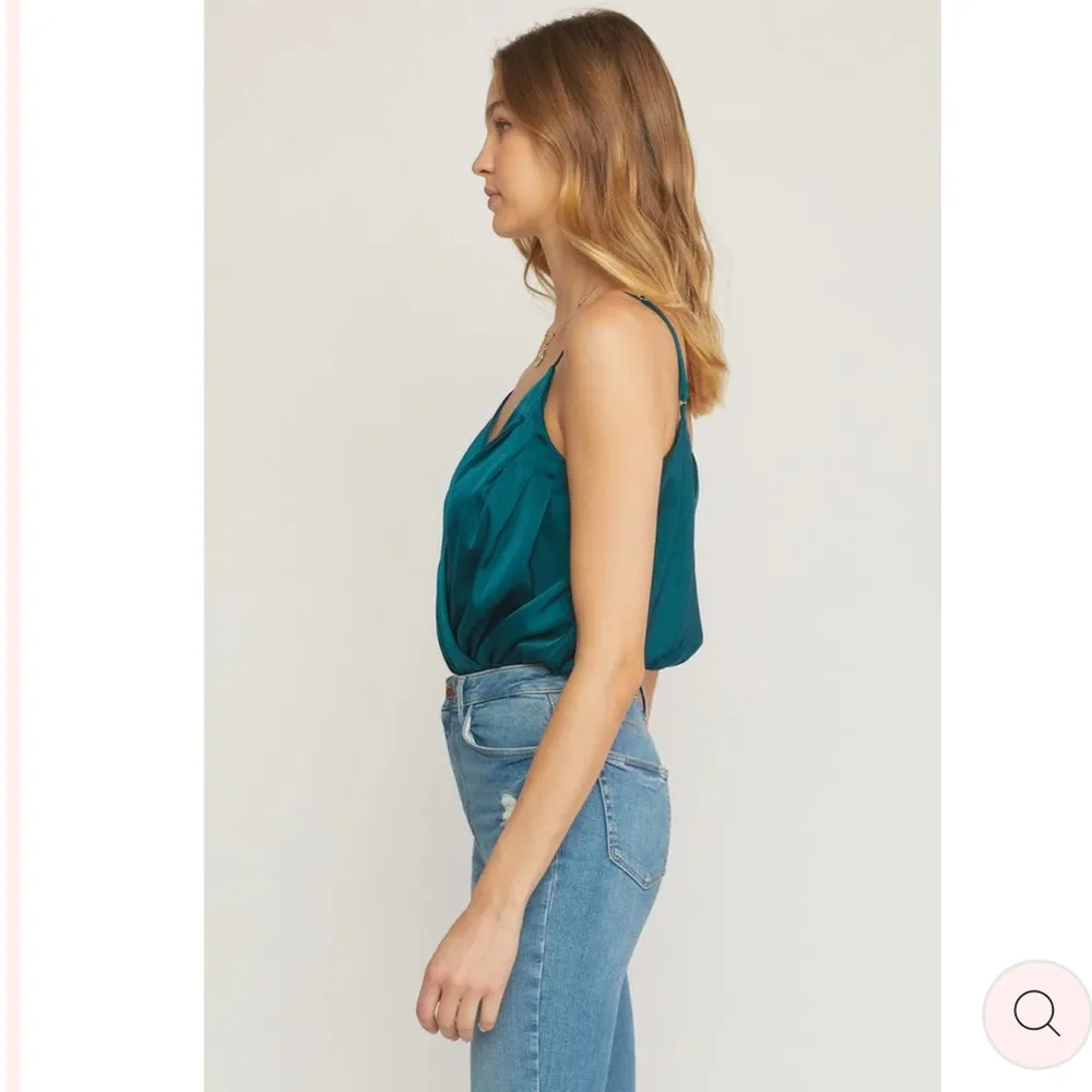 Express Deep Teal V-Neck bodysuit size small. NWT! - Image 4