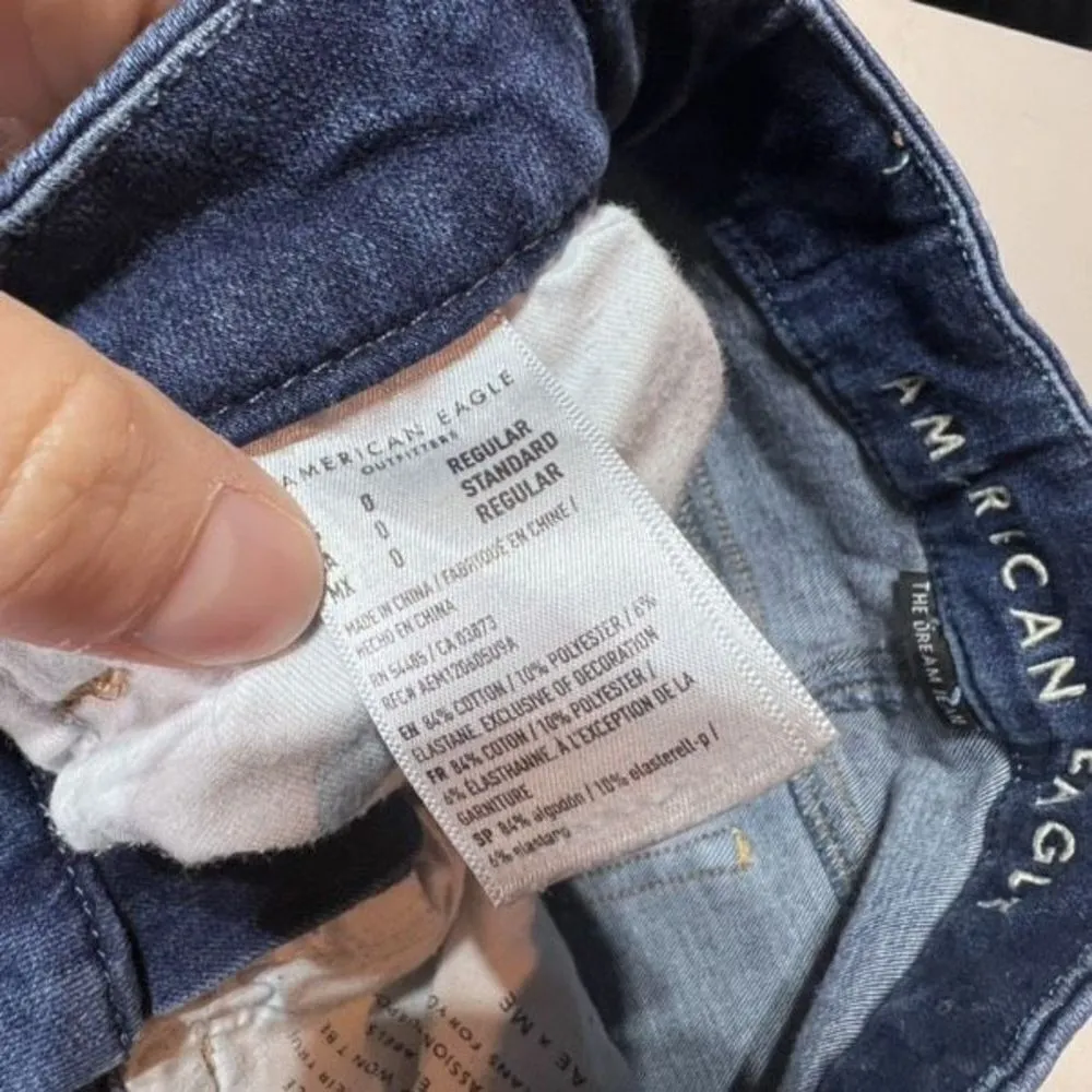 American Eagle Outfitters Women's Distressed Curvy Jegging Jeans Blue Denim Sz 0 - Image 8