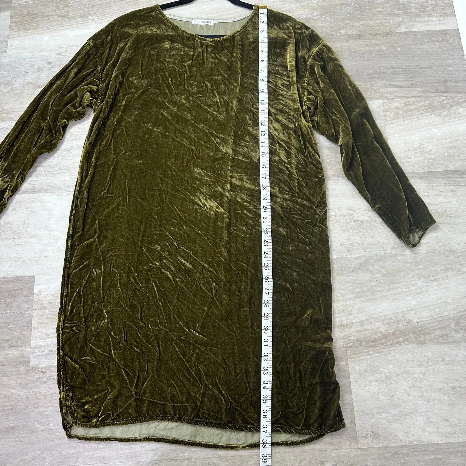 Free People X CP Shades Green Velvet Bridget Long Sleeve Mini Dress Size Small - Image 9