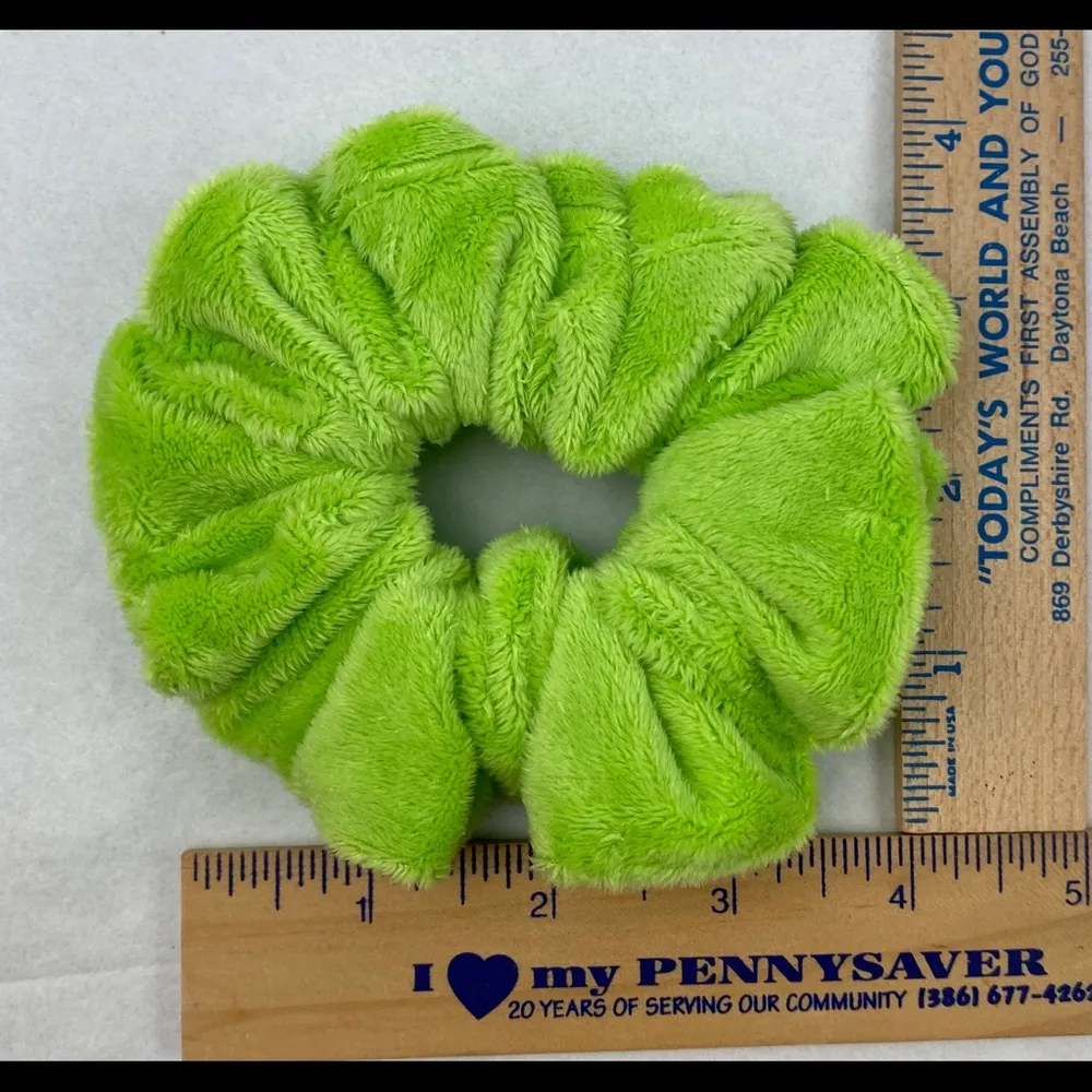 Green Minky Scrunchie Hair Accessory New Gift - Image 3