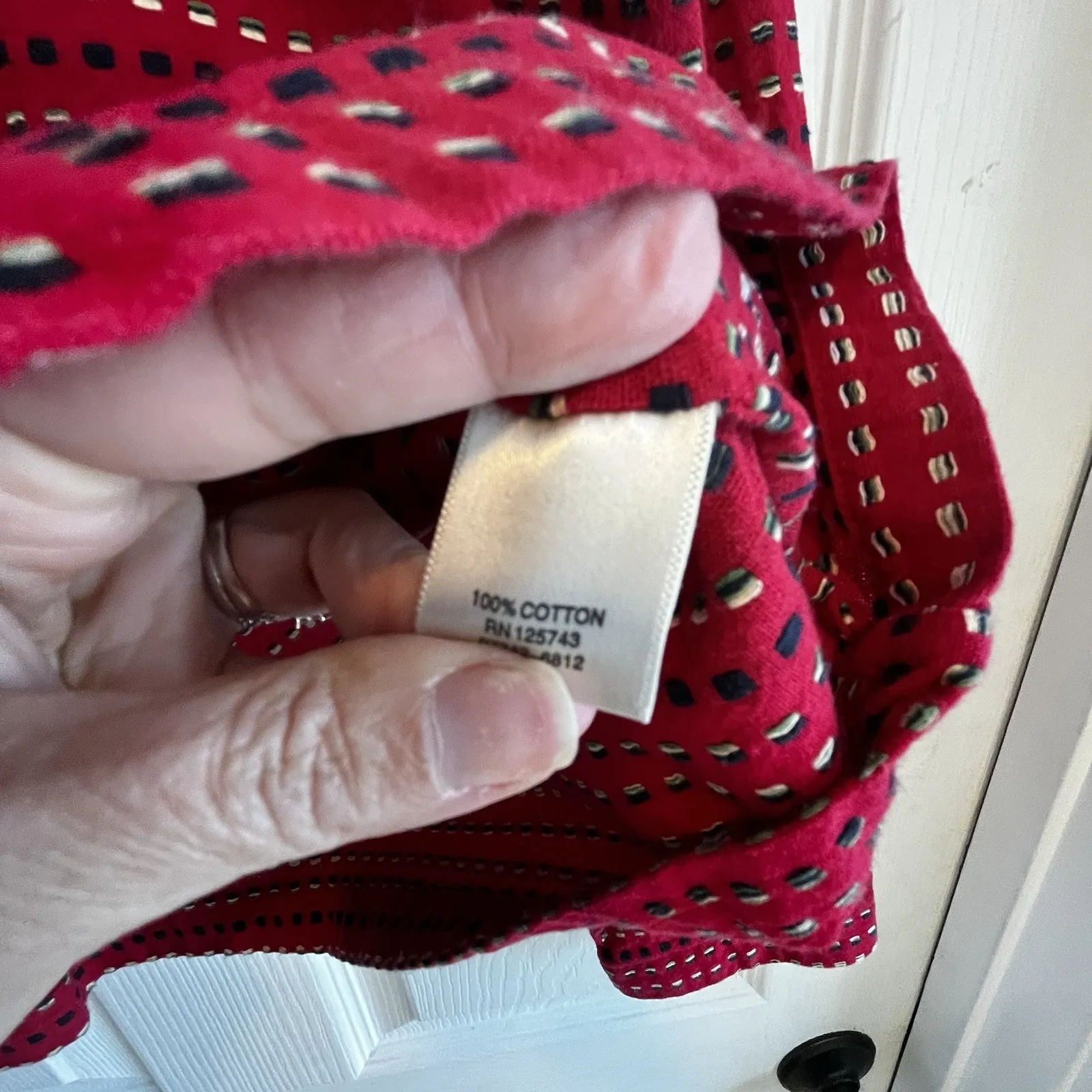 Chrisptoher & Banks Dark Red Woven Dobby Stripe Lightweight Button-Up Jacket L - Image 8