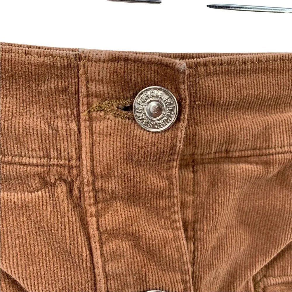 7FAMK Brown Corduroy Button Front Skirt Size 31 - Image 5
