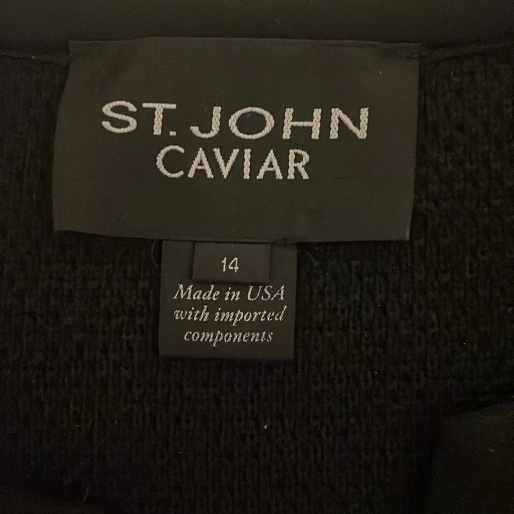 St. John  Caviar Black knit wool Blazer Jacket  Sz M - Image 4