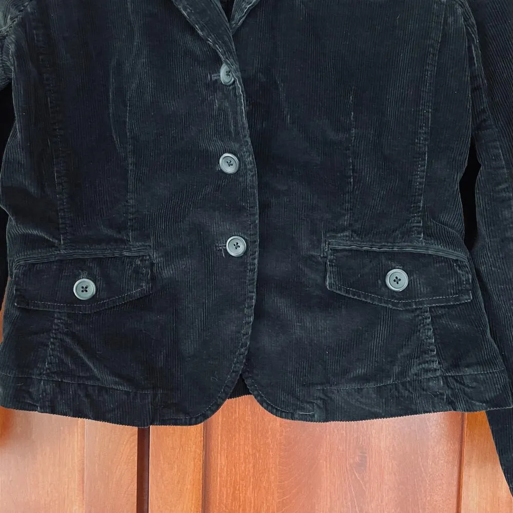 Vintage Blazer Corduroy Black Size 10 - Image 3