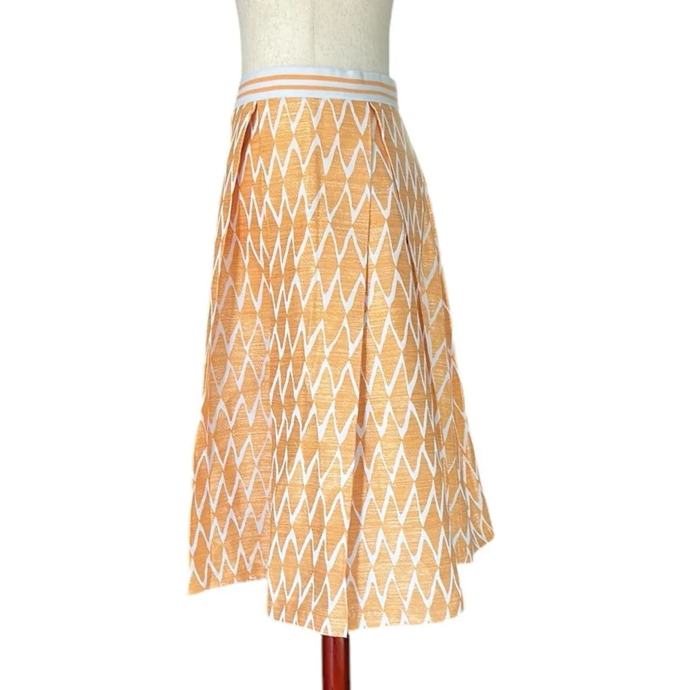 Jijil Orange Patterned Aline Women's Skirt Size 6 - Image 5