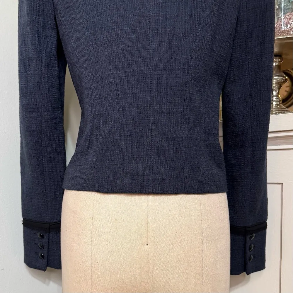 White House Black Market Tweed Military Style Crop Blazer Jacket Size 2 XS - Image 8