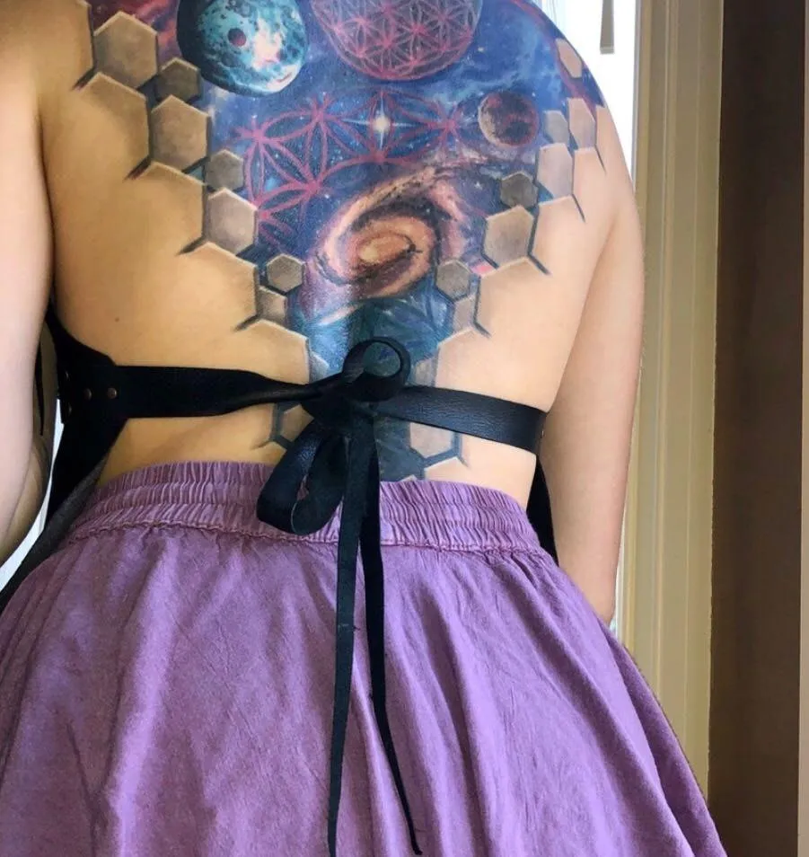 Handmade Deer Skin Halter Top Black Size M - Image 2