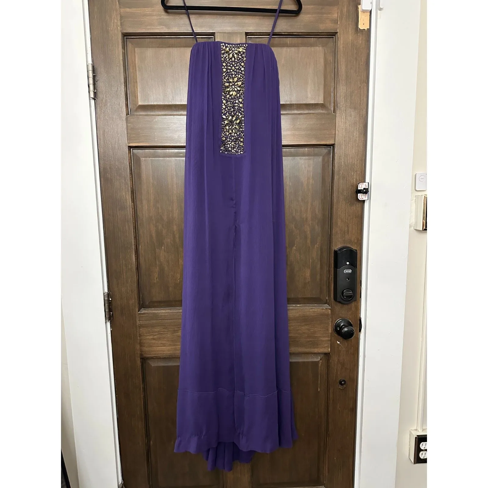 BCBG Maxazria Purple Exene Semi Sheer beaded Maxi Gown Size 2 NWT - Image 4