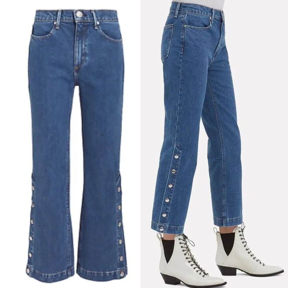 Rag & Bone Dylan Snap Retro Cropped Kick Flare Jeans in Vintage Bloo Size 27 | 4 - Image 16