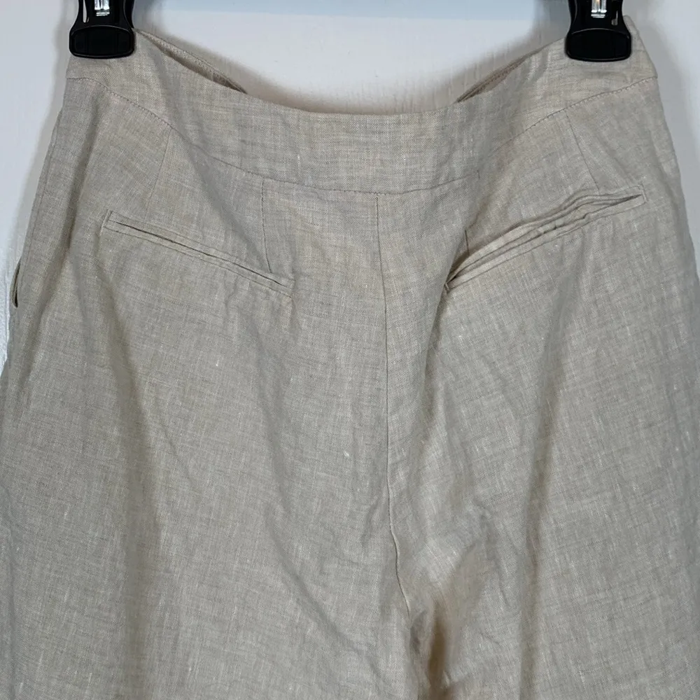 Boden Cream 100% Linen Wide Leg Pants Size 6R EUC #VEG - Image 5