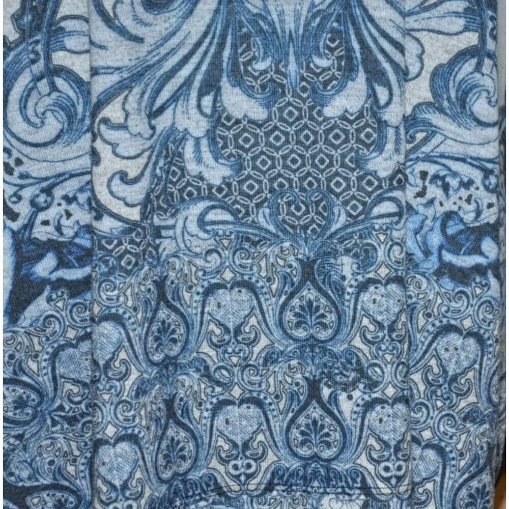 Catherines Blue Studded Paisleys Pullover Tunic Blouse Top Plus Size 3X 26W 28W - Image 5