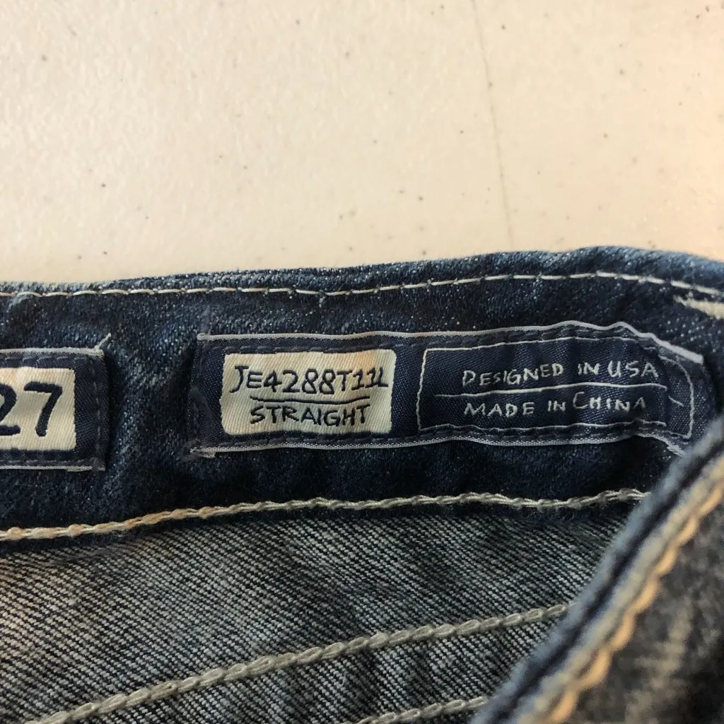 Miss Me Womens Jeans JE4288T111 Straight Embellished Studded Flap Pockets 27 - Image 6