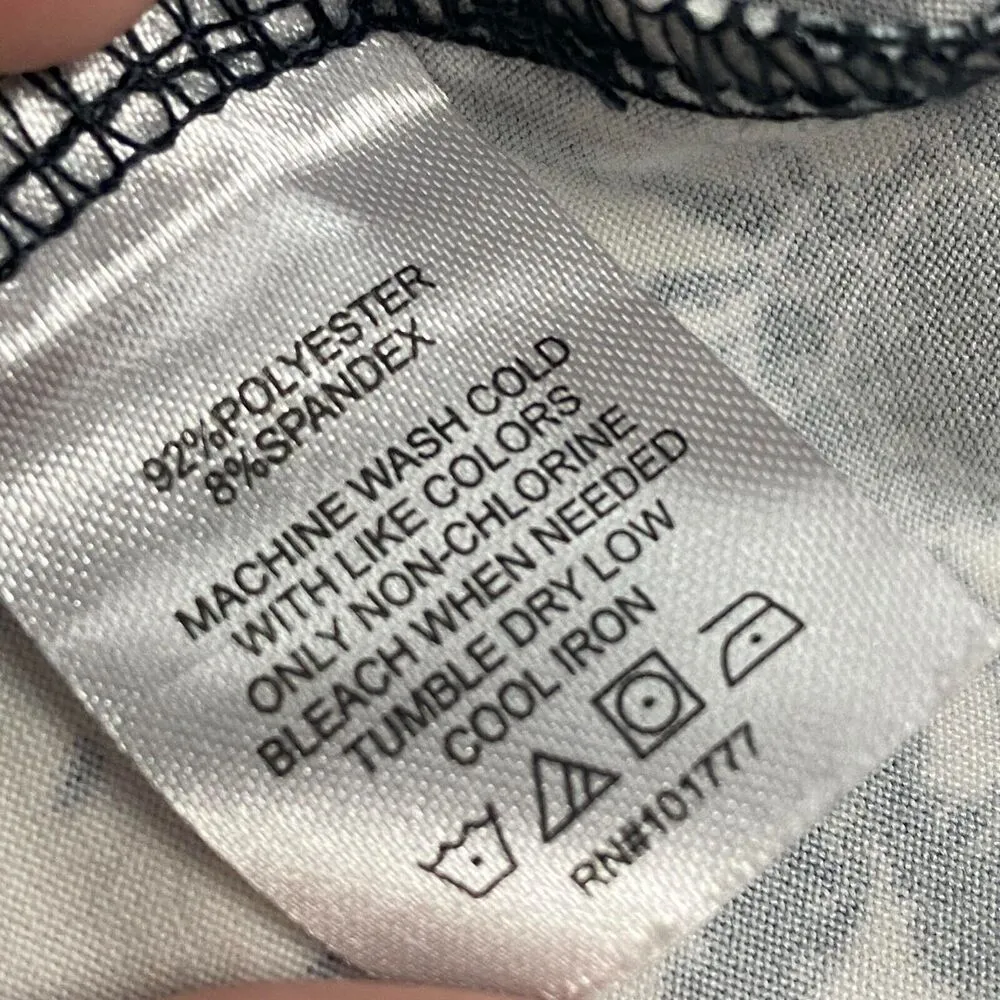 Lola by AFG Floral Print Black & White Dress Roll tab sleeves size Small - Image 9