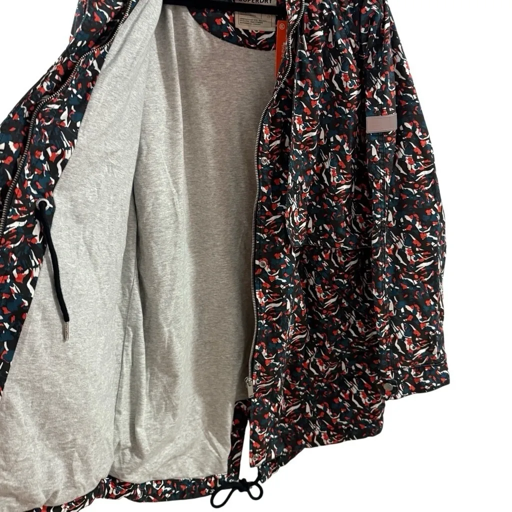 New Superdry Adventurer Parka Coat Women's‎ Size Large Blue Black White Orange - Image 5