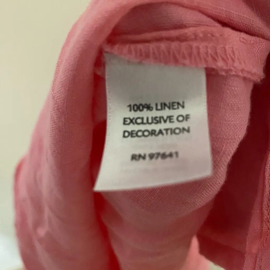 J. Jill Women’s Red Eyelet Linen Tank Top Size Medium - Image 4