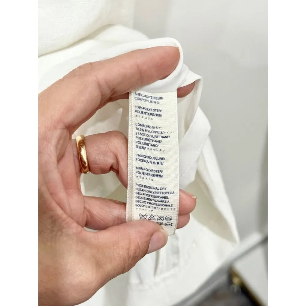 Rebecca Minkoff Sleeveless Ruched Mini Shift Dress w/ Side Zippers Chalk White 4 - Image 6